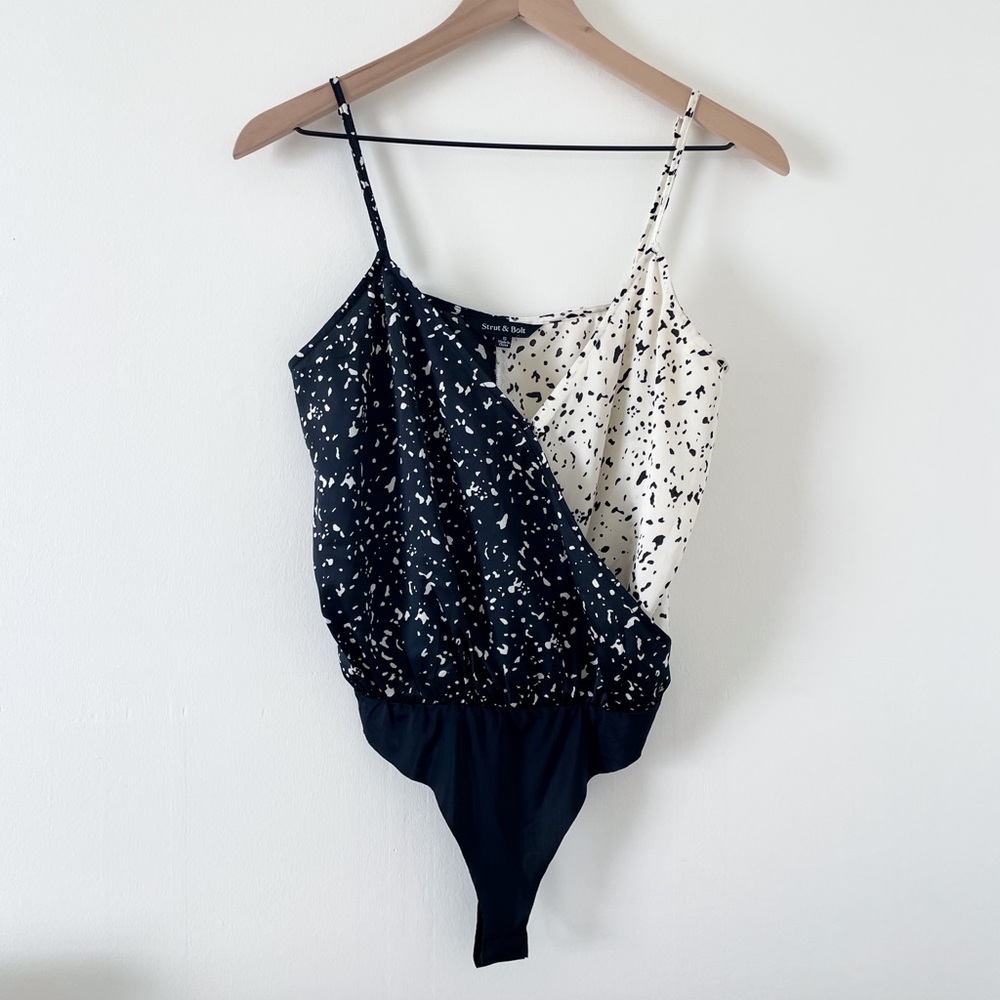 Black and White Speckled Bodysuit